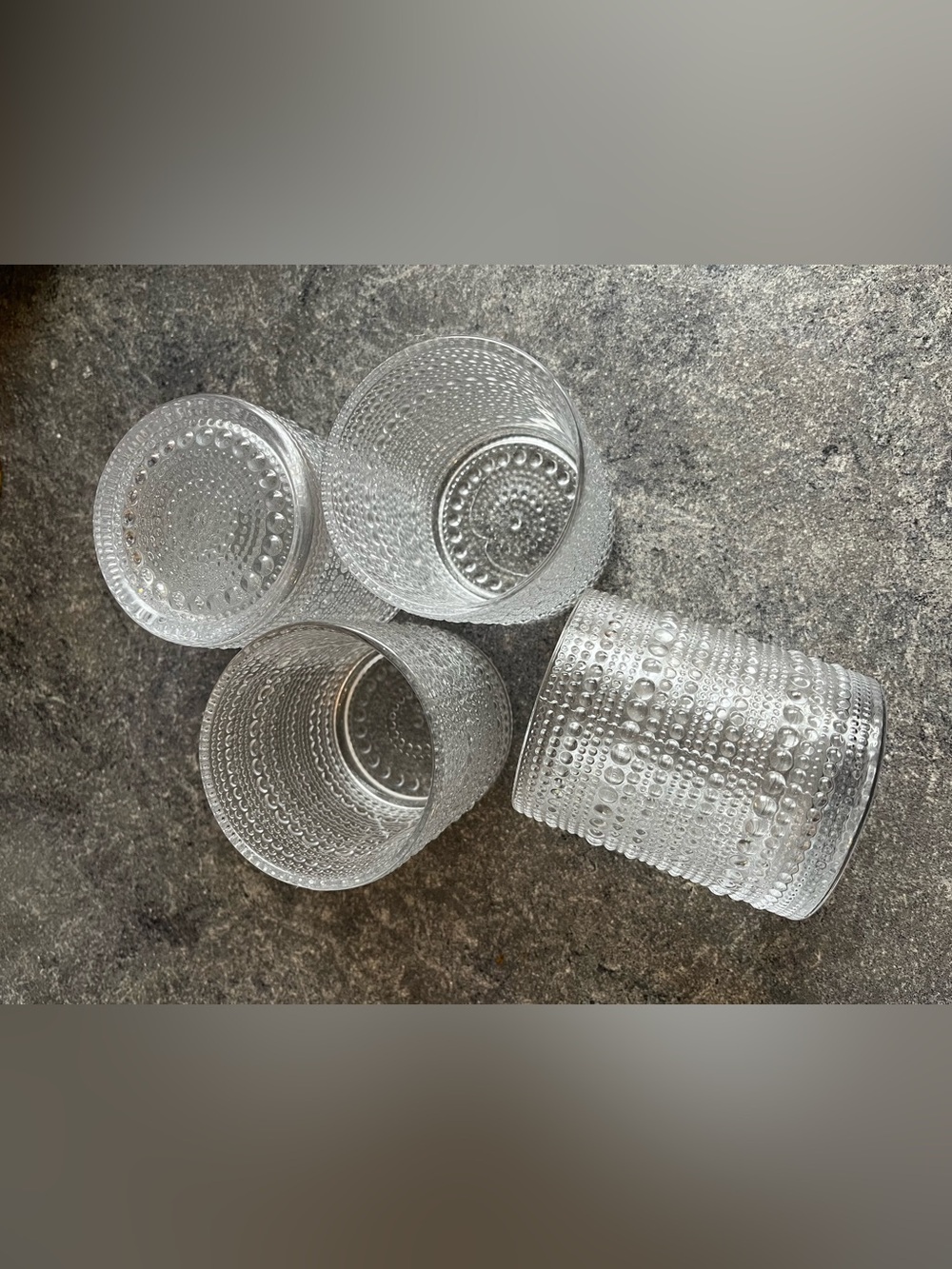 Clear Textured Glasses  Set - Clear
